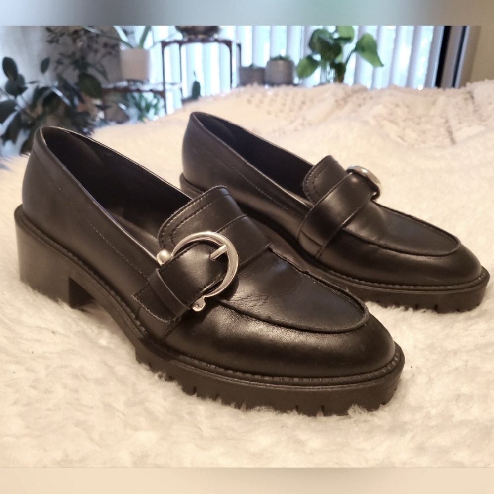 Chunky black loafers